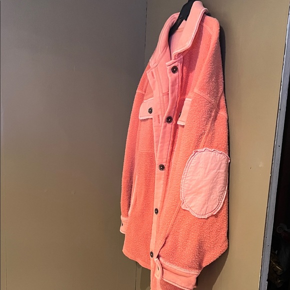 Free People Ruby Shacket in Scarlet Ibis Sz L Brand New - Picture 4 of 10
